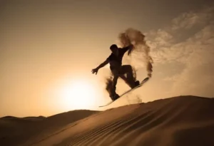 Sandboarding in Merzouga desert