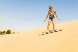 Sandboarding in the desert